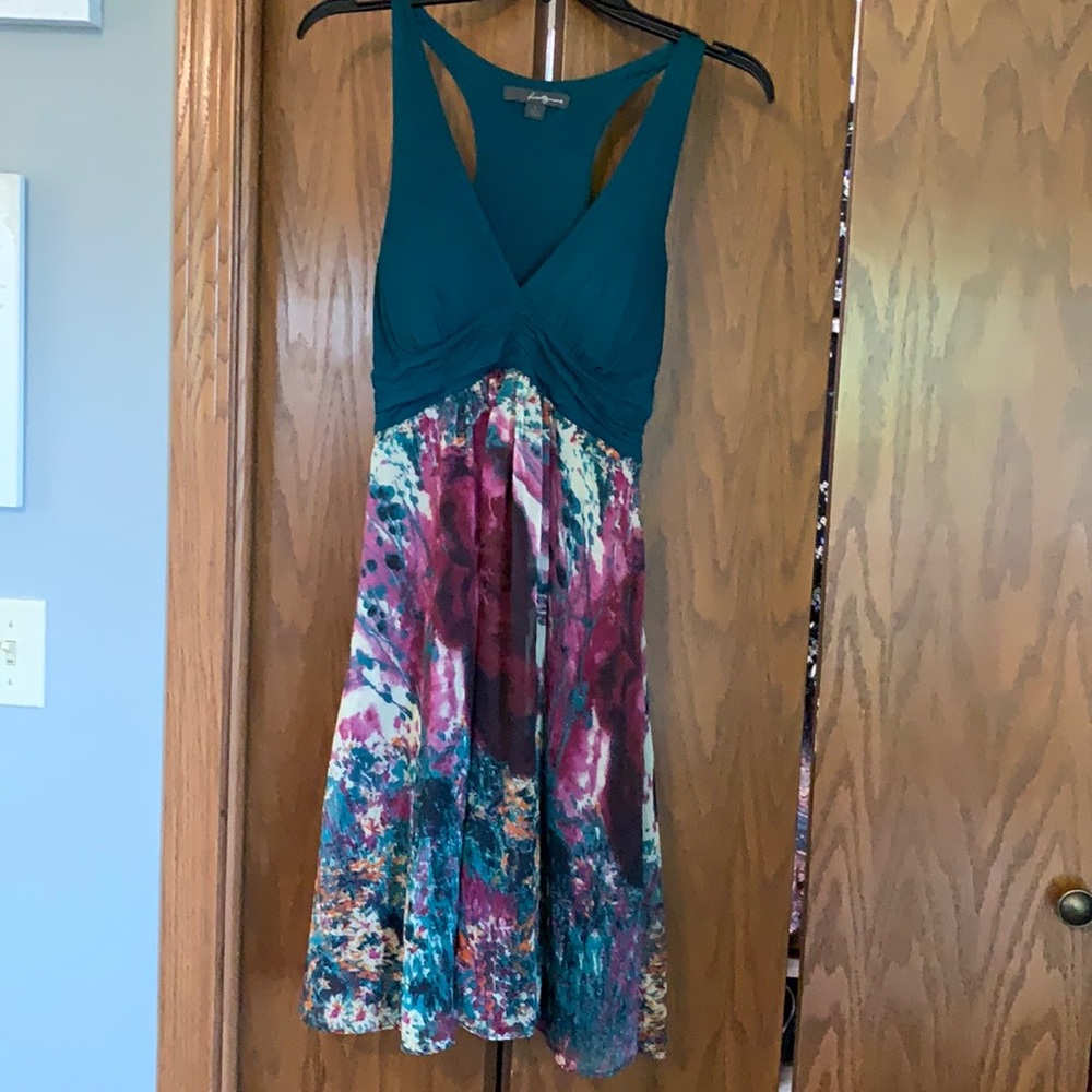 Forest green knee length dress